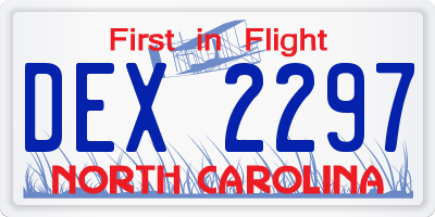 NC license plate DEX2297