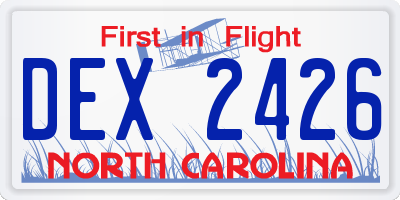 NC license plate DEX2426