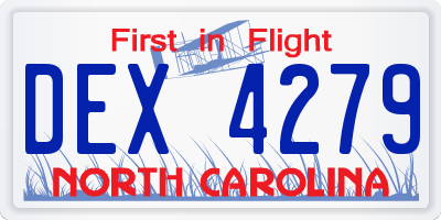 NC license plate DEX4279