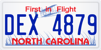 NC license plate DEX4879
