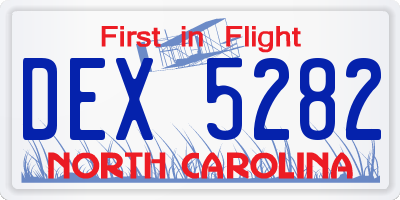 NC license plate DEX5282