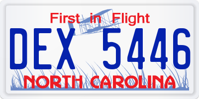NC license plate DEX5446