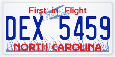 NC license plate DEX5459