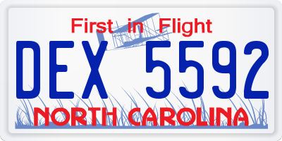 NC license plate DEX5592