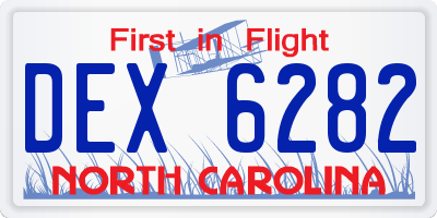 NC license plate DEX6282