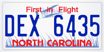 NC license plate DEX6435