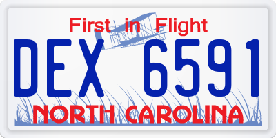 NC license plate DEX6591
