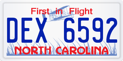 NC license plate DEX6592