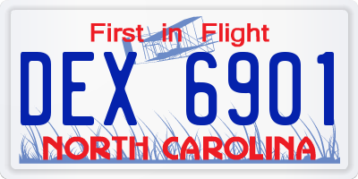 NC license plate DEX6901