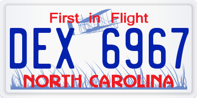 NC license plate DEX6967
