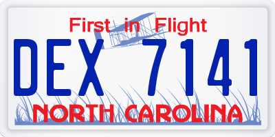 NC license plate DEX7141