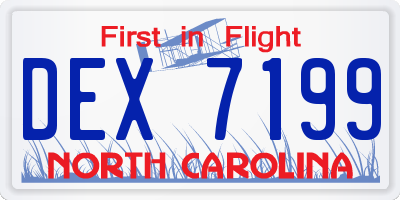 NC license plate DEX7199