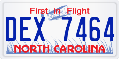 NC license plate DEX7464