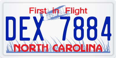 NC license plate DEX7884