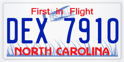NC license plate DEX7910