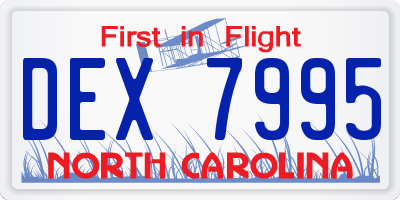 NC license plate DEX7995