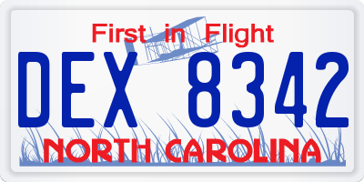 NC license plate DEX8342