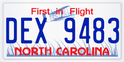 NC license plate DEX9483