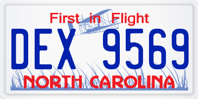 NC license plate DEX9569