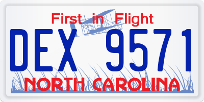 NC license plate DEX9571