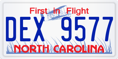 NC license plate DEX9577