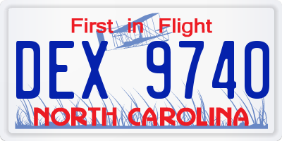 NC license plate DEX9740