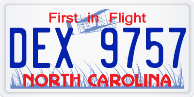 NC license plate DEX9757