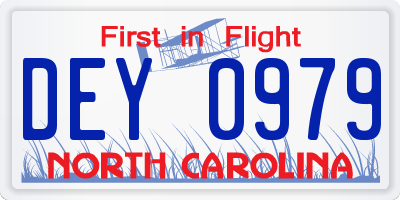 NC license plate DEY0979