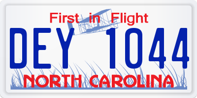 NC license plate DEY1044