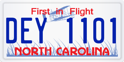 NC license plate DEY1101