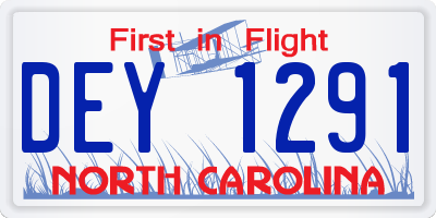 NC license plate DEY1291