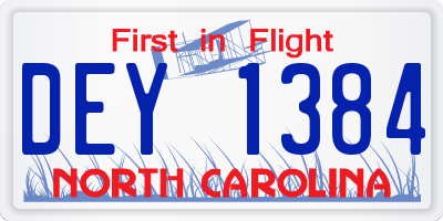 NC license plate DEY1384
