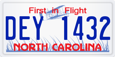 NC license plate DEY1432