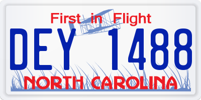 NC license plate DEY1488