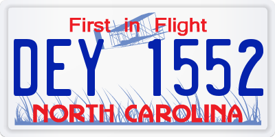 NC license plate DEY1552