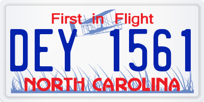 NC license plate DEY1561