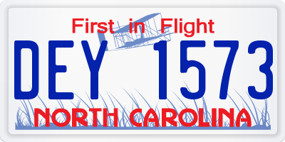 NC license plate DEY1573