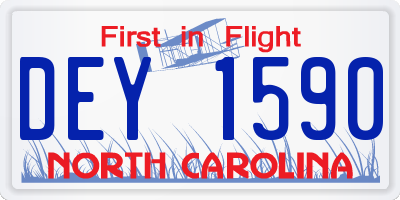 NC license plate DEY1590