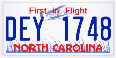 NC license plate DEY1748