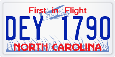 NC license plate DEY1790