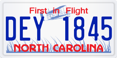 NC license plate DEY1845