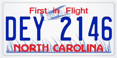 NC license plate DEY2146