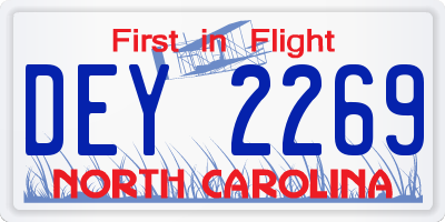 NC license plate DEY2269