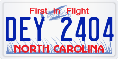 NC license plate DEY2404