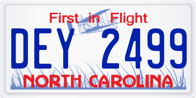 NC license plate DEY2499