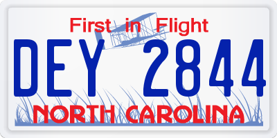 NC license plate DEY2844