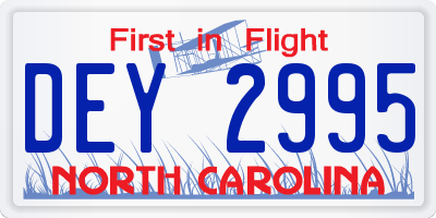 NC license plate DEY2995