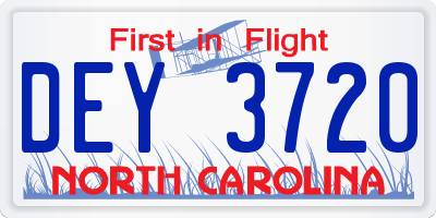 NC license plate DEY3720