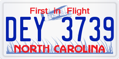 NC license plate DEY3739