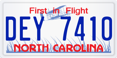 NC license plate DEY7410